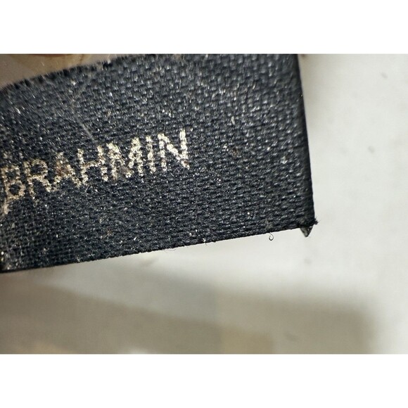 Brahmin Tisbury Collection Raffia Woven Straw Body Vintage & Croc Leather Trim - Picture 15 of 16